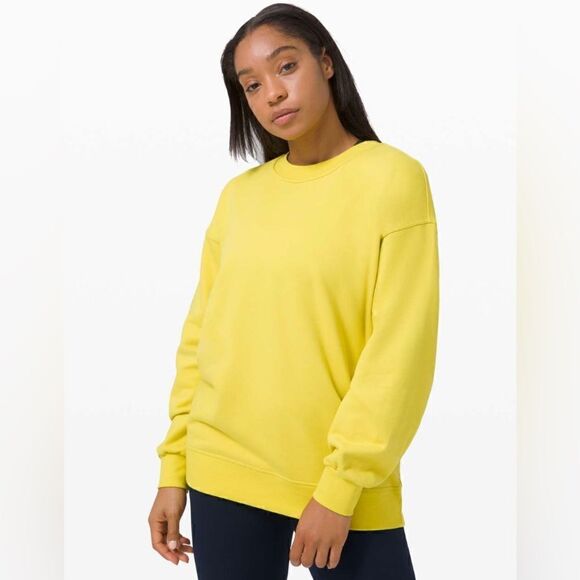Lululemon Perfectly Oversized Crew in Yellow Serpentine Size 4 - Picture 1 of 10